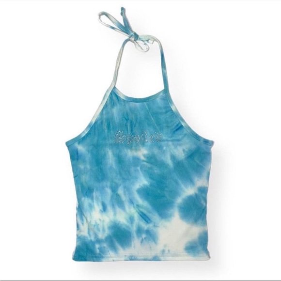 Rue21 “Spoiled” Blue Tie Dye Halter Top - Picture 1 of 4